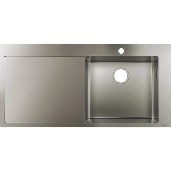 Кухонная мойка hansgrohe S71 S715-F450, нержавеющая сталь 43306800 с крылом Кухонная мойка hansgrohe S71 S715-F450, нержавеющая сталь 43306800 с крылом