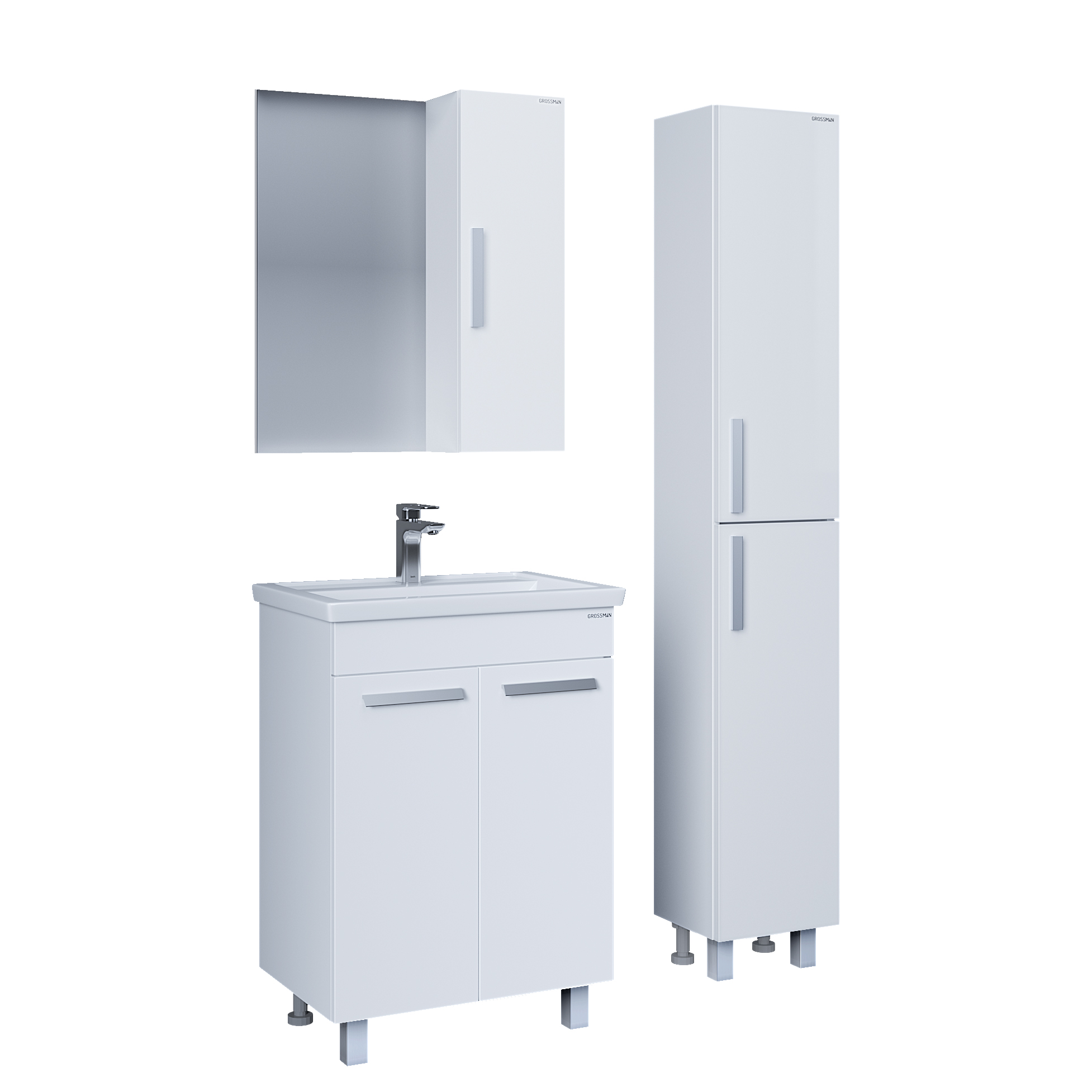 Зеркальный шкаф GROSSMAN НЕО-50 см универсальный белый 50x66,6 205021-1K Зеркальный шкаф GROSSMAN НЕО-50 см универсальный белый 50x66,6 205021-1K