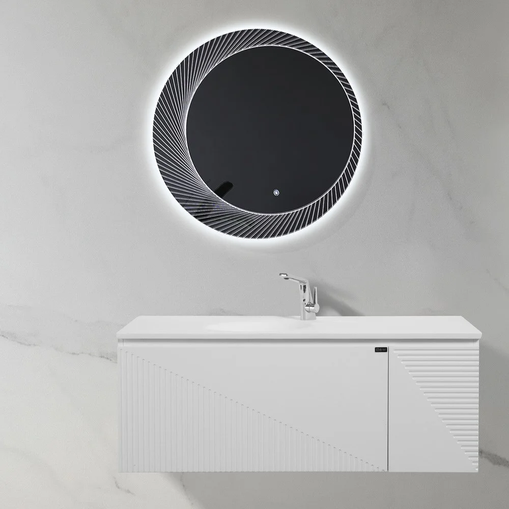 Тумба с раковиной Black&White U918.1200-2 Glossy White Blum направляющие,кварцевая раковина(1200x520 91812002 Тумба с раковиной Black&White U918.1200-2 Glossy White Blum направляющие,кварцевая раковина(1200x520 91812002