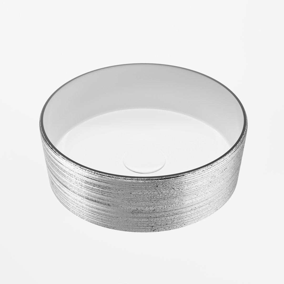 Раковина GROSSMAN Color GR-5020SW (355x355x115) серебро белая внутри Раковина GROSSMAN Color GR-5020SW (355x355x115) серебро белая внутри