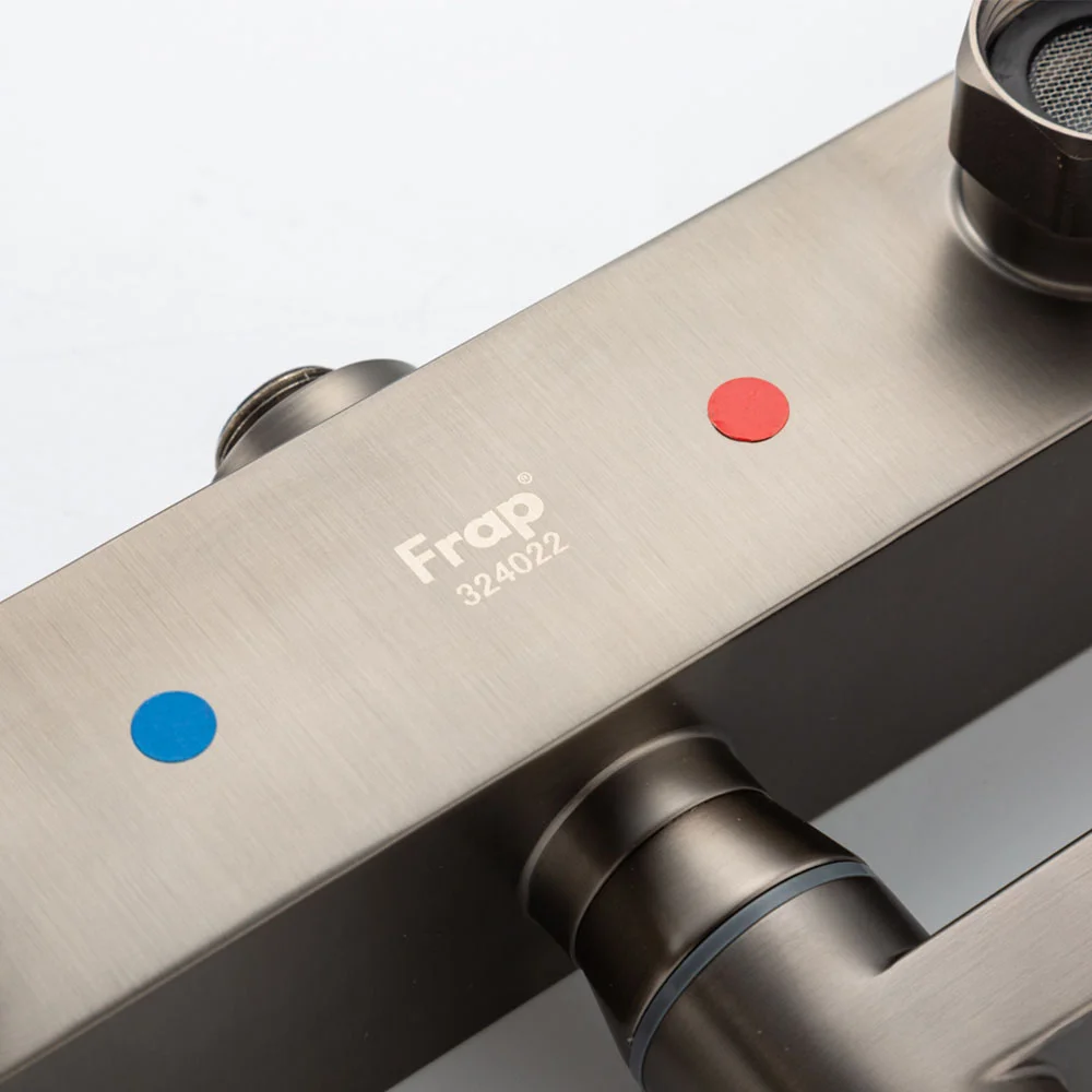 Душевая система FRAP F24007-9 с термостатом, оружейная сталь — Изображение 11