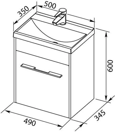 Тумба с раковиной Aquanet Августа 50 белый 00225435 Тумба с раковиной Aquanet Августа 50 белый 00225435
