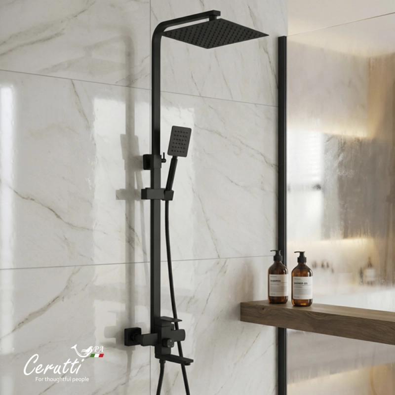 Душевая система Ceruttispa RUFINO MB CT12110 из нержавеющей стали, черный матовый — Изображение 7