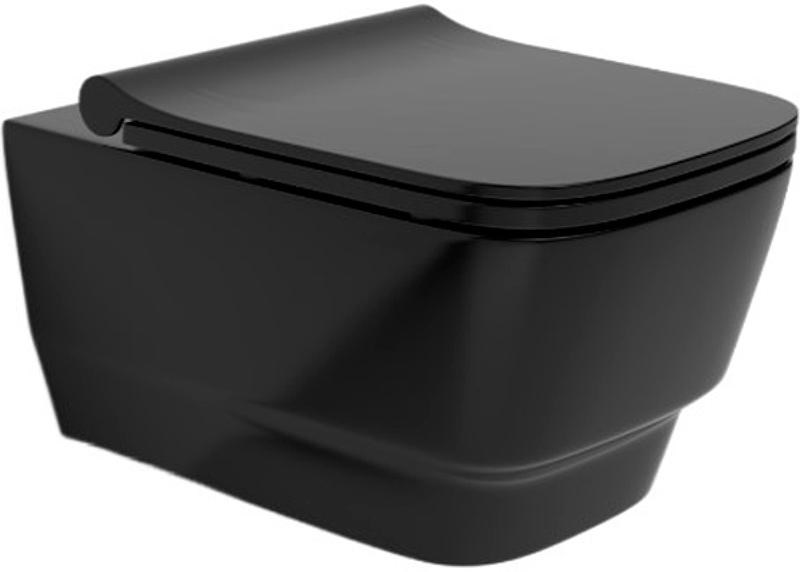 Унитаз подвесной Boheme Bello 971-B черный матовый без сиденья Унитаз подвесной Boheme Bello 971-B черный матовый без сиденья