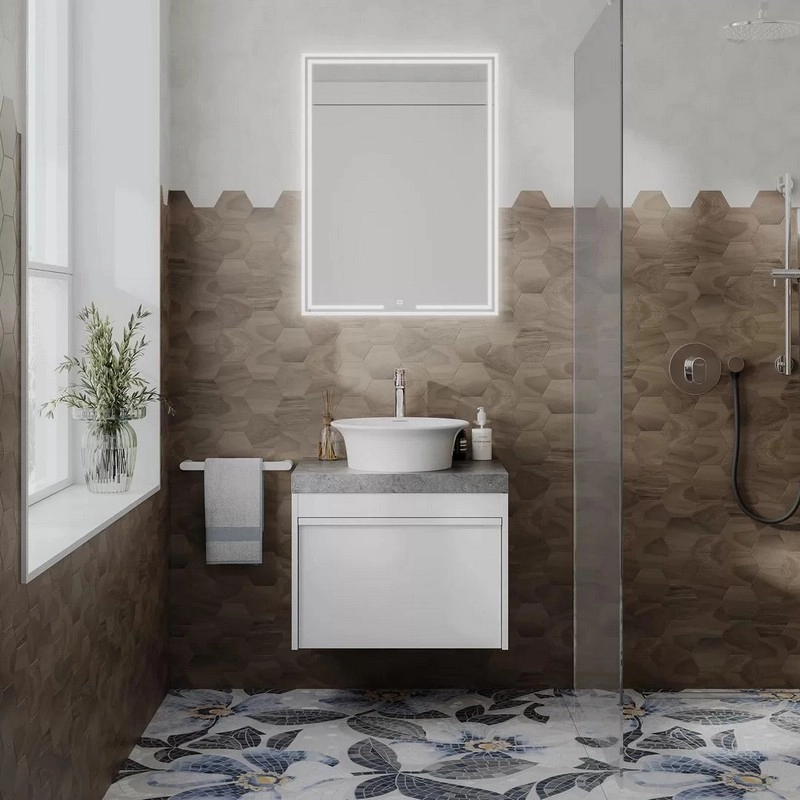 Тумба под раковину Kerama Marazzi Modula MOD.60.1+1\WHT подвесная 60 белая глянцевая — Изображение 8