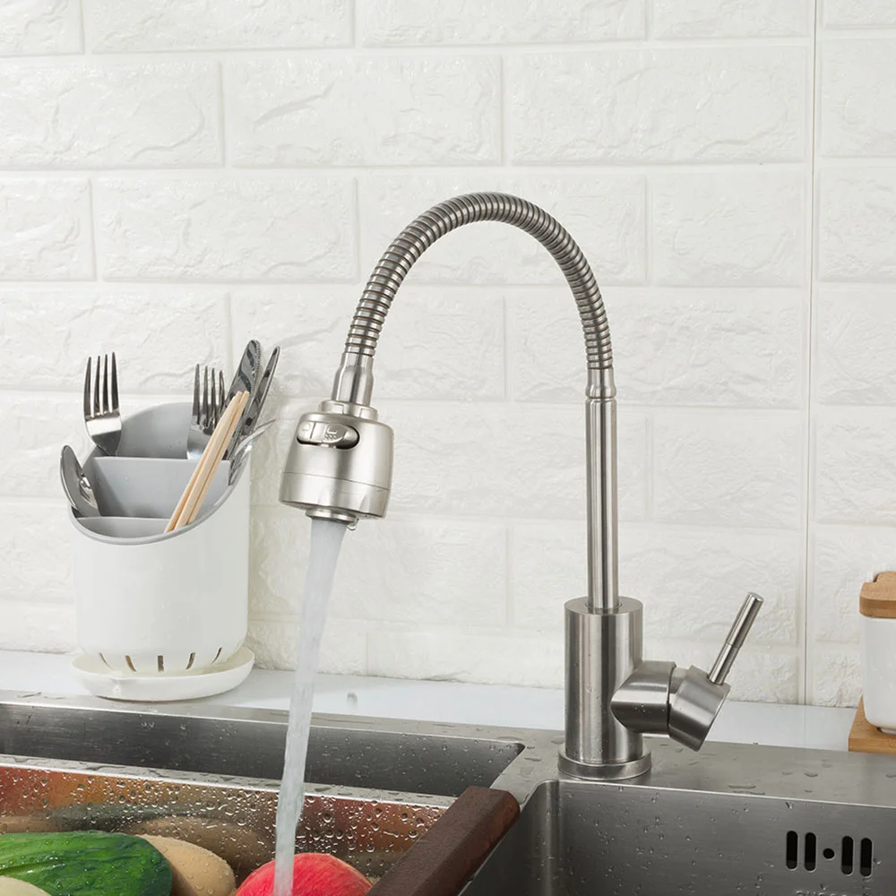 Смеситель для кухни FRAP F44899-1 с гибким изливом, сатин — Изображение 6
