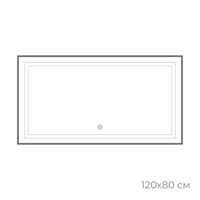 Зеркало Fixsen FX-2120F прямоугольное 120х80 см с подсветкой LED, графит — Изображение 2
