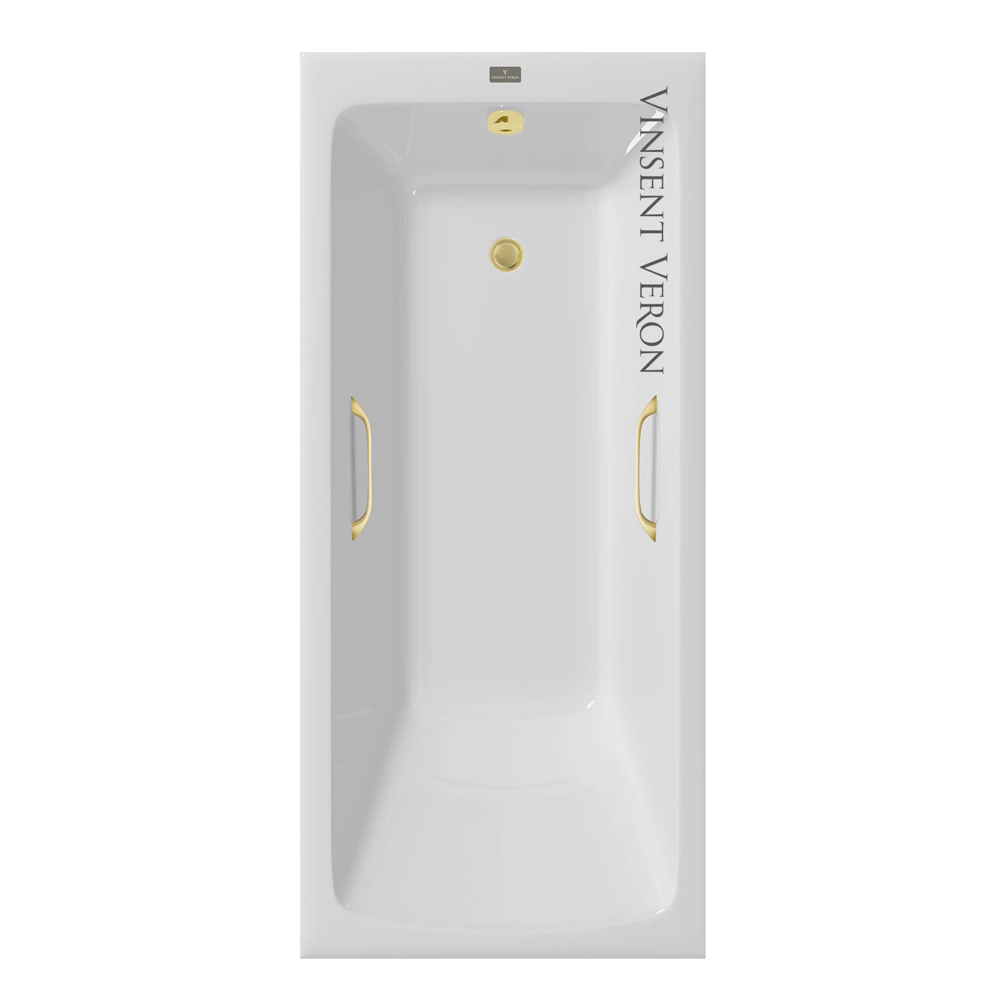 Ванна чугунная Vinsent Veron Kingston 180x80x50 VKN1808050H/VH0012MGD с ручками матовое золото Ванна чугунная Vinsent Veron Kingston 180x80x50 VKN1808050H/VH0012MGD с ручками матовое золото