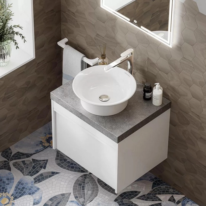 Тумба под раковину Kerama Marazzi Modula MOD.60.1+1\WHT подвесная 60 белая глянцевая — Изображение 9