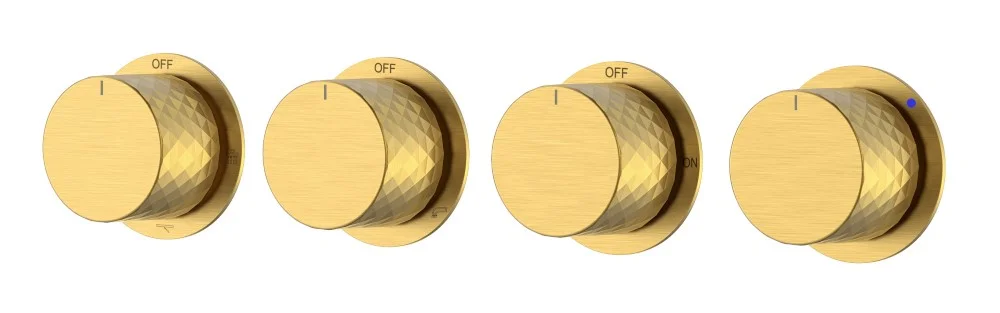 Смеситель для душа Boheme STICK DIAMOND 124-5-MG.1 встроенный MATT GOLD 5-проходной — Изображение 1