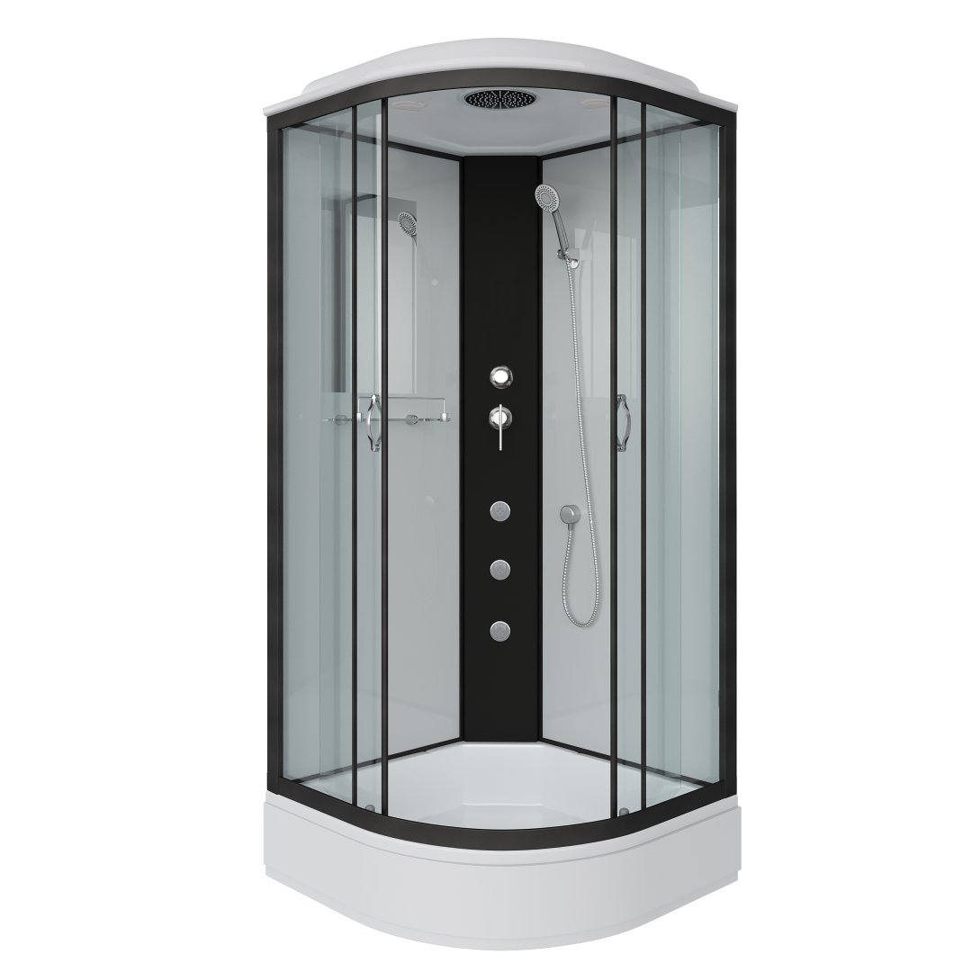 Душевая кабина Niagara Classic NG-6701-14G (900х900х2150) средний поддон (26см) стекло прозрачное черные профиля 67011414G Душевая кабина Niagara Classic NG-6701-14G (900х900х2150) средний поддон (26см) стекло прозрачное черные профиля 67011414G