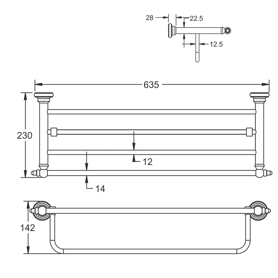 Полотенцедержатель Rose RG1108Q бронза — Изображение 2