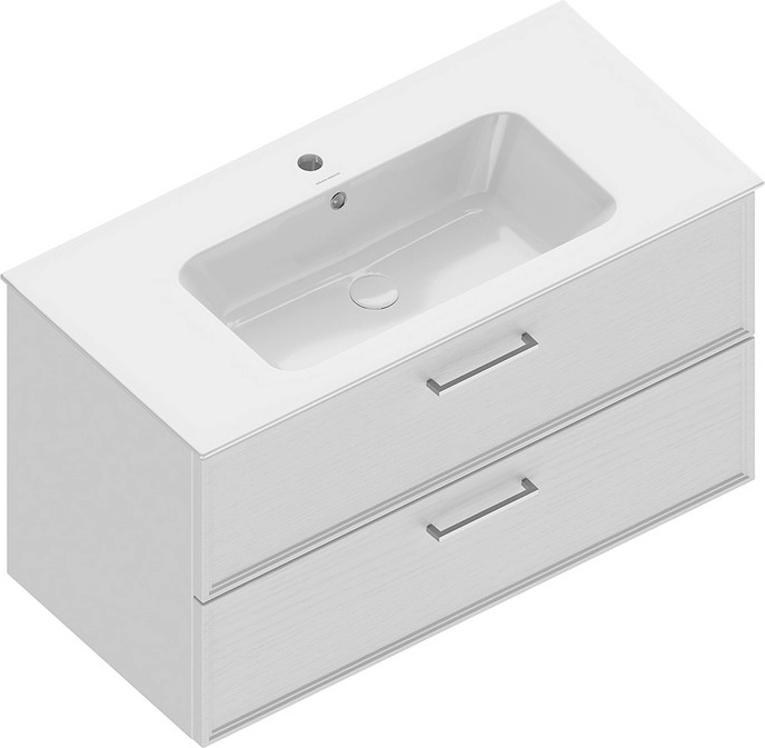 Тумба под раковину Kerama Marazzi Piano Classic PIA.CL.95\WHT.M подвесная 95 см, ясень белый матовый — Изображение 4