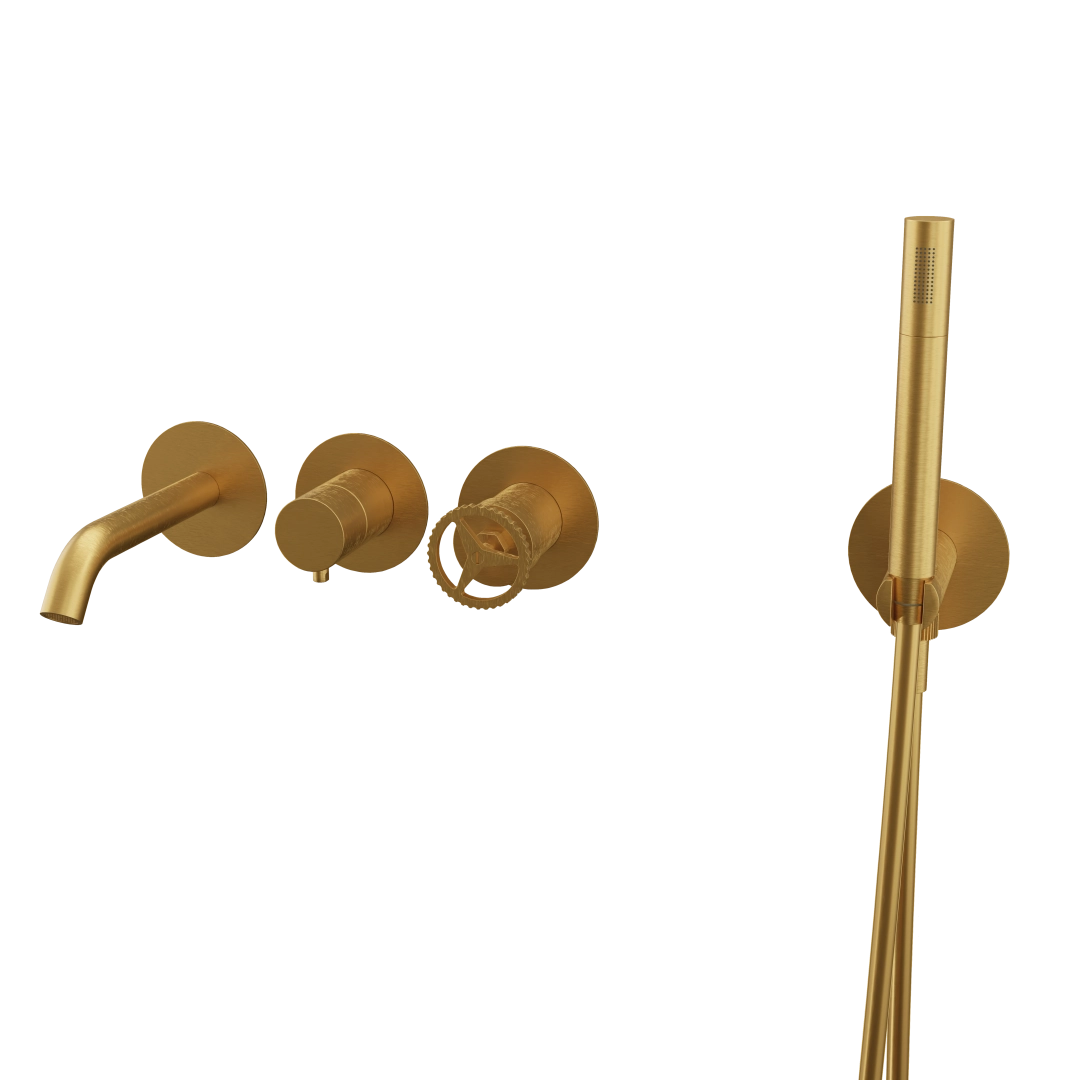 Смеситель для ванны Remer Chrono CH53D2PBG, золото брашированное Смеситель для ванны Remer Chrono CH53D2PBG, золото брашированное