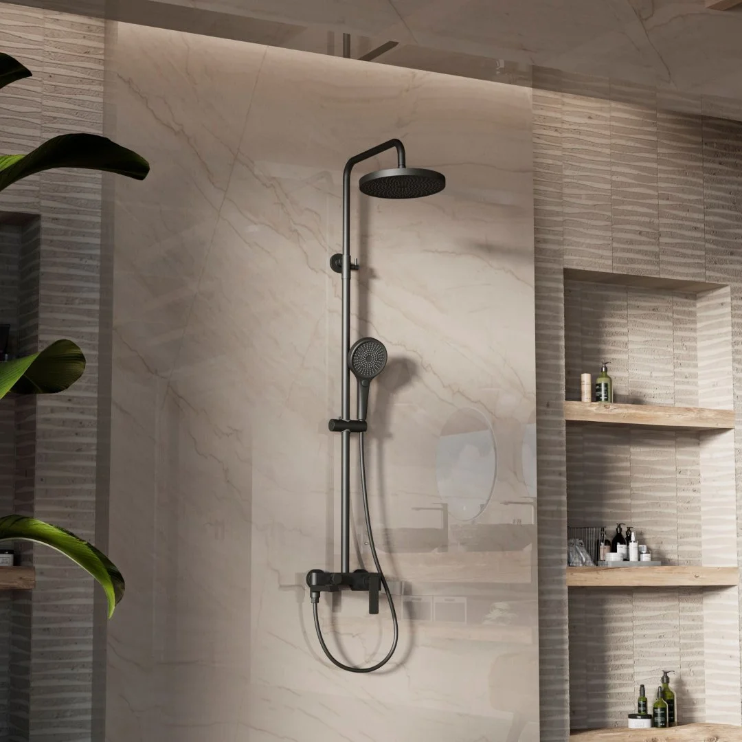 Душевая система Vincea VSFS-413MB с изливом, черный матовый Душевая система Vincea VSFS-413MB с изливом, черный матовый