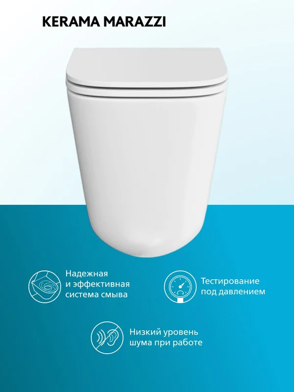Унитаз подвесной Kerama Marazzi Cubo Tornado CU.T.wc.02 с системой смыва торнадо с крепежом и сиденьем, белый глянцевый — Изображение 8