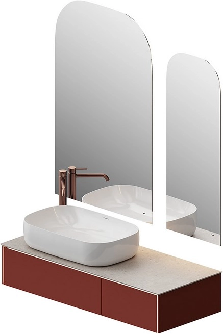 Тумба под раковину Kerama Marazzi Magica MA.120.2\VR.M подвесная 120, венецианский красный матовый — Изображение 5