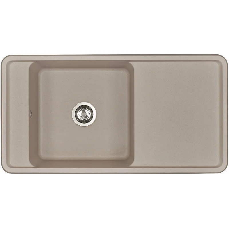 Кухонная мойка Aquaton Беллис 97 1A725132BS250 из литого мрамора, серый шелк Кухонная мойка Aquaton Беллис 97 1A725132BS250 из литого мрамора, серый шелк