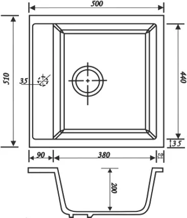 Кухонная мойка Kaiser KMM-5051 мрамор KMM-5051 Beige Кухонная мойка Kaiser KMM-5051 мрамор KMM-5051 Beige