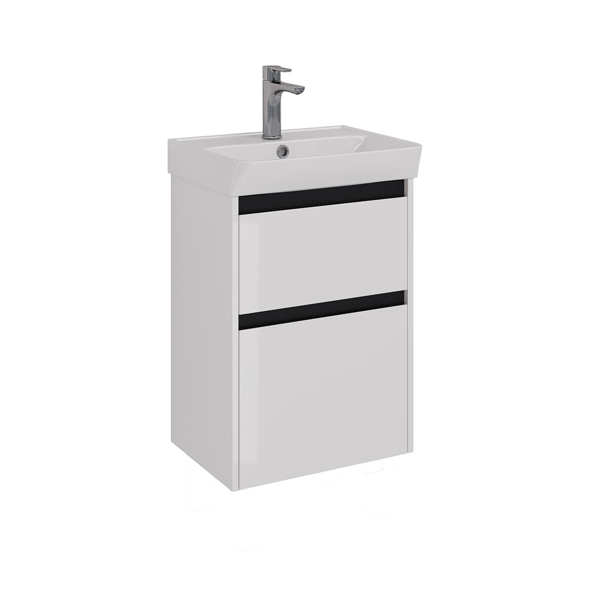 Тумба под раковину Lemark COMBI 50 см подвесная/напольная, черный/белый LM03C50T-black Тумба под раковину Lemark COMBI 50 см подвесная/напольная, черный/белый LM03C50T-black