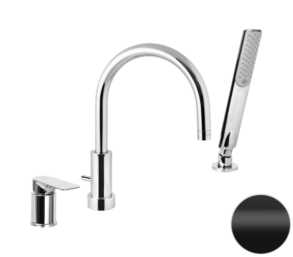 Смеситель на борт ванны Remer Infinity I07NO, черный матовый Смеситель на борт ванны Remer Infinity I07NO, черный матовый