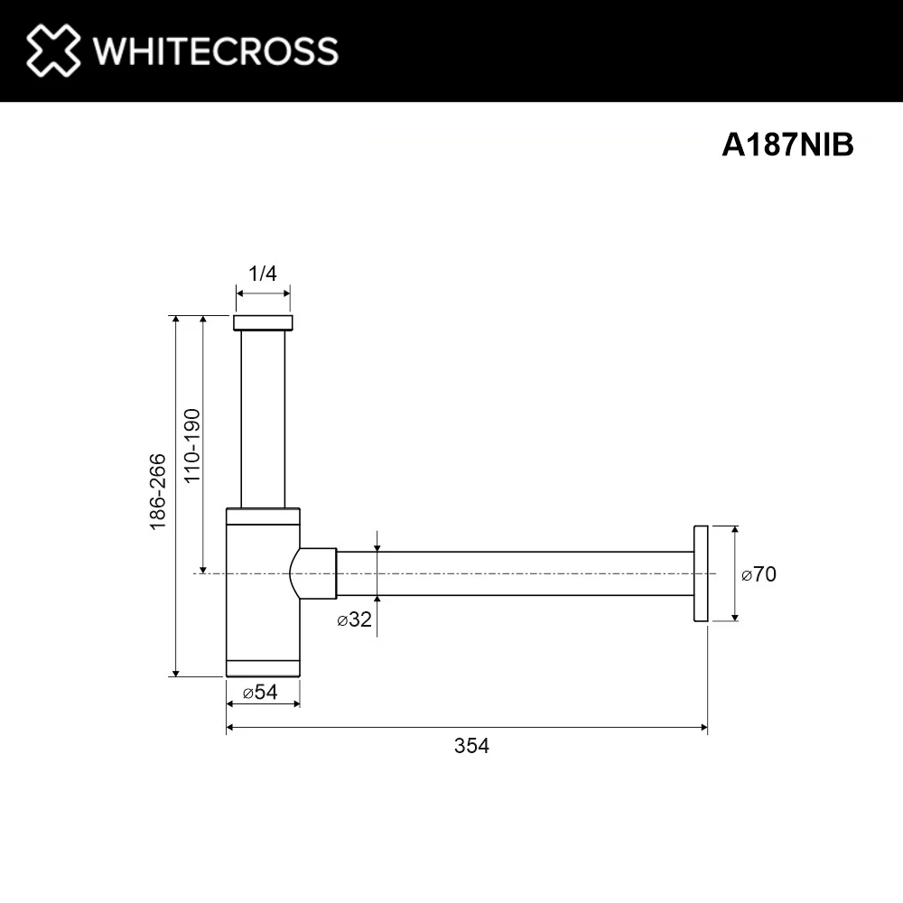 Сифон для раковины WHITECROSS A187NIB брашированный никель — Изображение 2