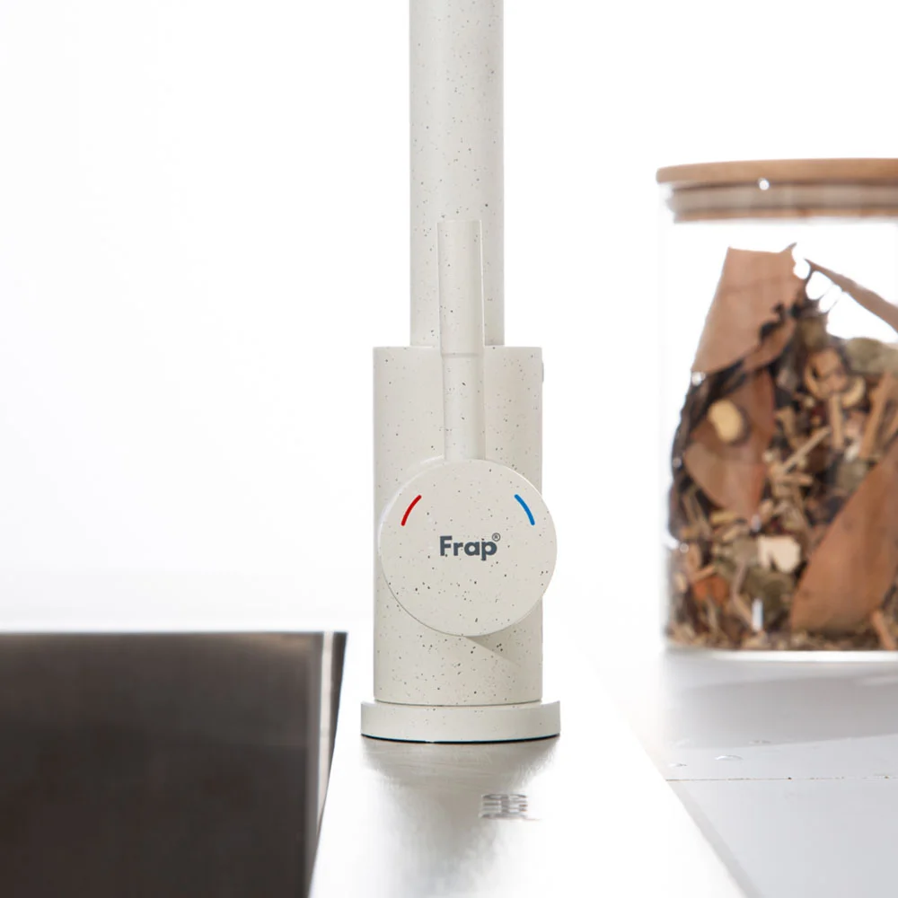 Смеситель для кухни FRAP F43899-48 с подключением к фильтру, белый — Изображение 8
