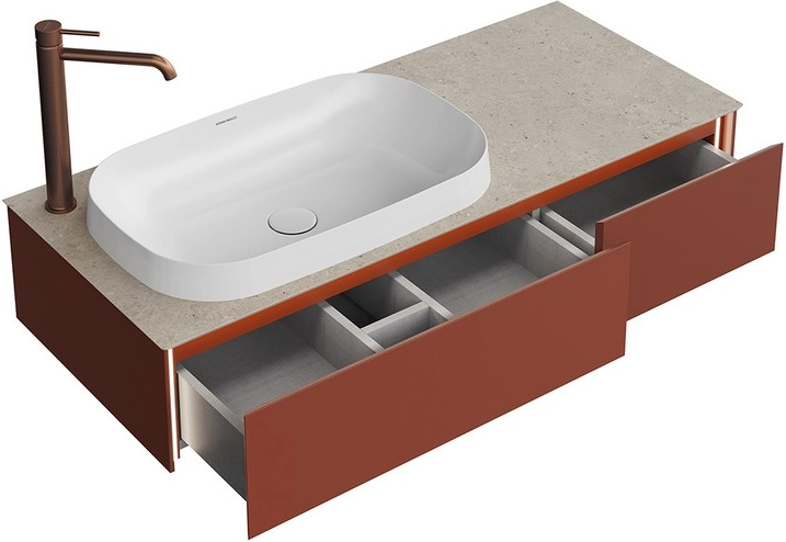 Тумба под раковину Kerama Marazzi Magica MA.120.2\VR.M подвесная 120, венецианский красный матовый — Изображение 7