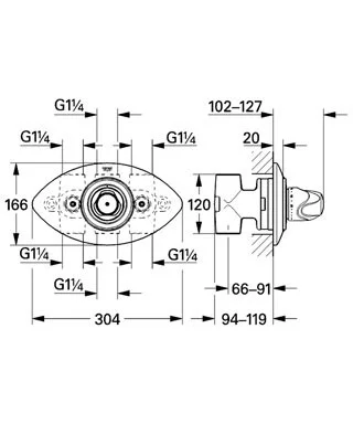 Смеситель для душа GROHE Grohtherm XL, хром (35003000) термостатический Смеситель для душа GROHE Grohtherm XL, хром (35003000) термостатический