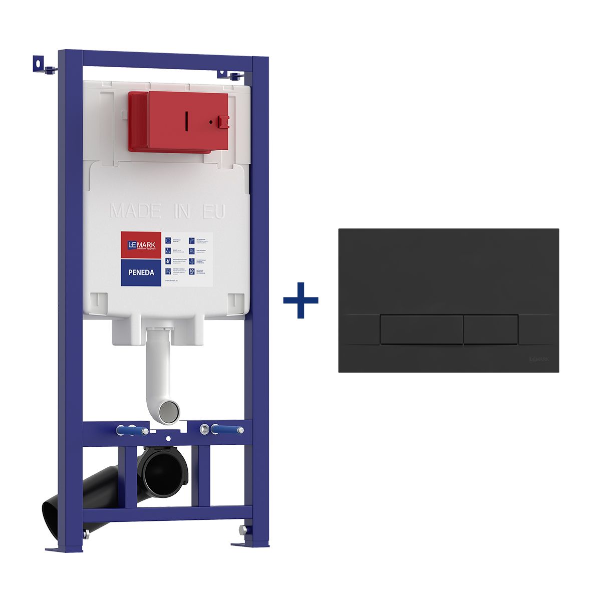 Инсталляция для унитаза Lemark PENEDA с клавишей смыва BIT черный матовый Soft touch 9880213 Инсталляция для унитаза Lemark PENEDA с клавишей смыва BIT черный матовый Soft touch 9880213