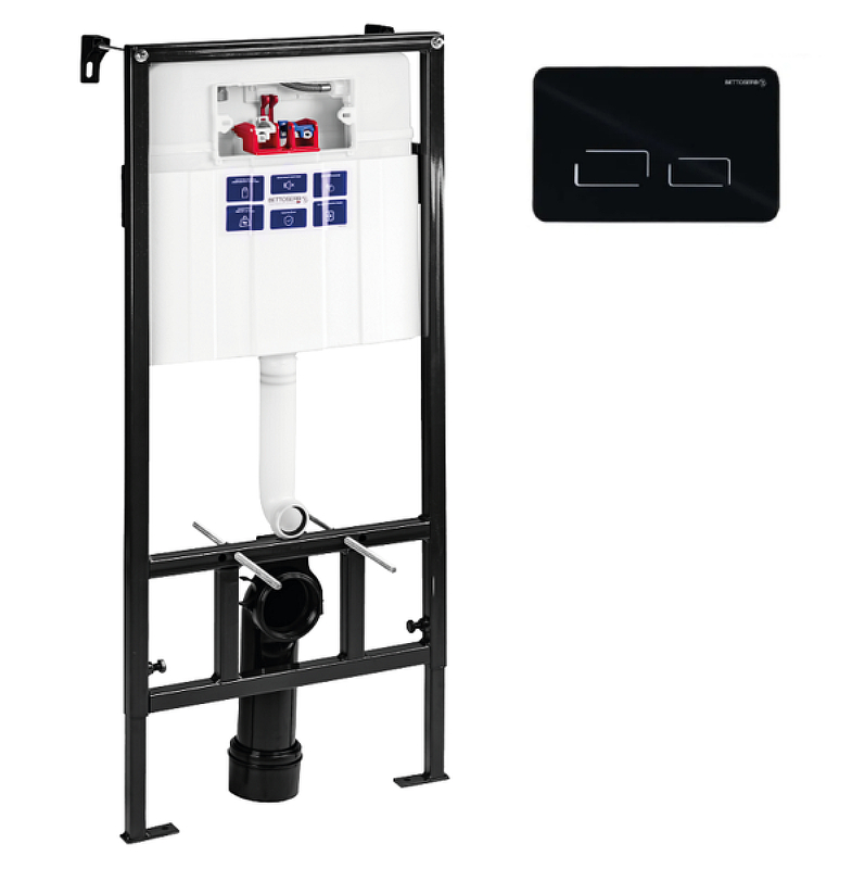 Инсталляция для унитаза BETTOSERB SAVA FIX SLIM SET40006491 с клавишей смыва SENSORIO сенсорная черная Инсталляция для унитаза BETTOSERB SAVA FIX SLIM SET40006491 с клавишей смыва SENSORIO сенсорная черная