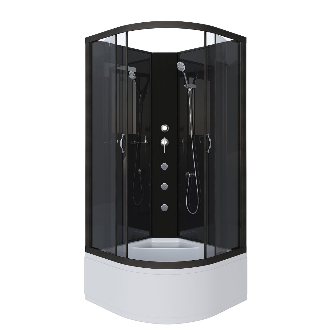 Душевая кабина Niagara Classic NG-6508-14BKG (900х900х2000) высокий поддон (40см) стекло тонированное алюминиевый черный 65081434BKG Душевая кабина Niagara Classic NG-6508-14BKG (900х900х2000) высокий поддон (40см) стекло тонированное алюминиевый черный 65081434BKG