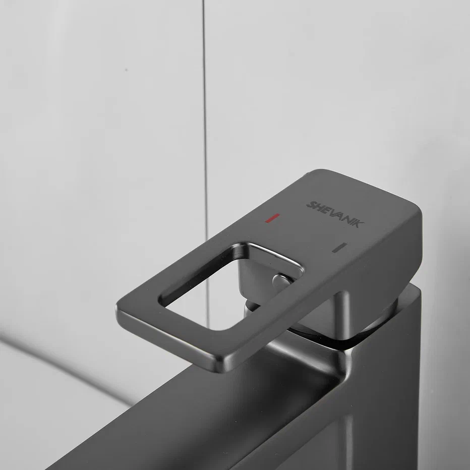 Смеситель для раковиныShevanik S8271T с гигиеническим душем, оружейная сталь — Изображение 8
