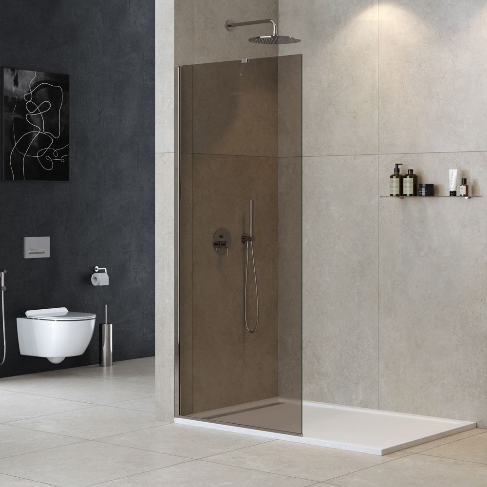 Душевая перегородка CEZARES LIBERTA-L-1-TB-90-BR-Cr 90см стекло тонированное (бронза), профиль хром Душевая перегородка CEZARES LIBERTA-L-1-TB-90-BR-Cr 90см стекло тонированное (бронза), профиль хром