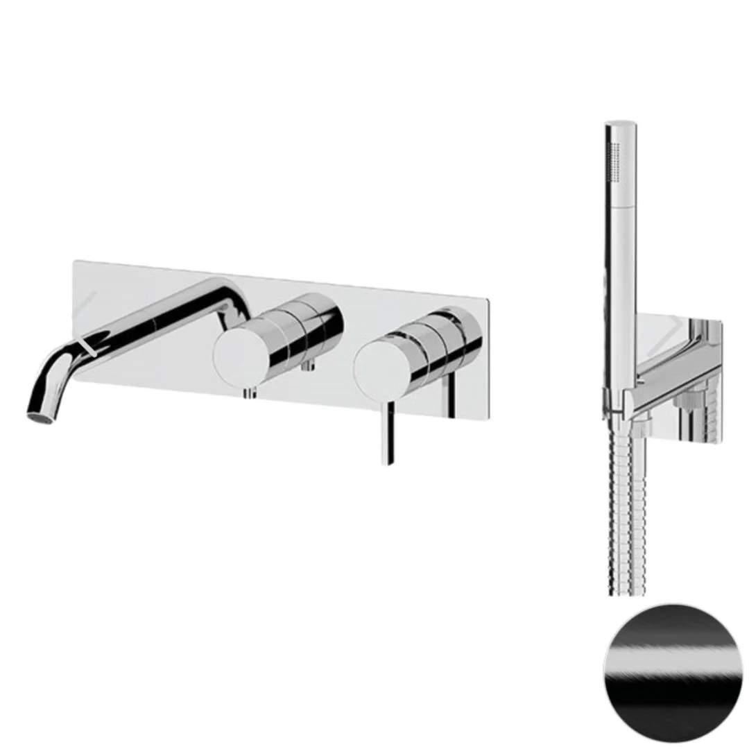 Смеситель для ванны Remer Metrica MC53D2CFP, черный брашированный хром Смеситель для ванны Remer Metrica MC53D2CFP, черный брашированный хром