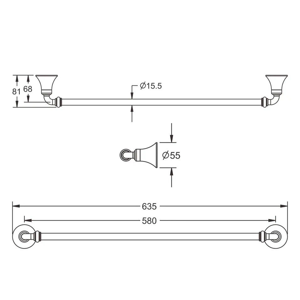Полотенцедержатель Rose RG1217 хром — Изображение 2