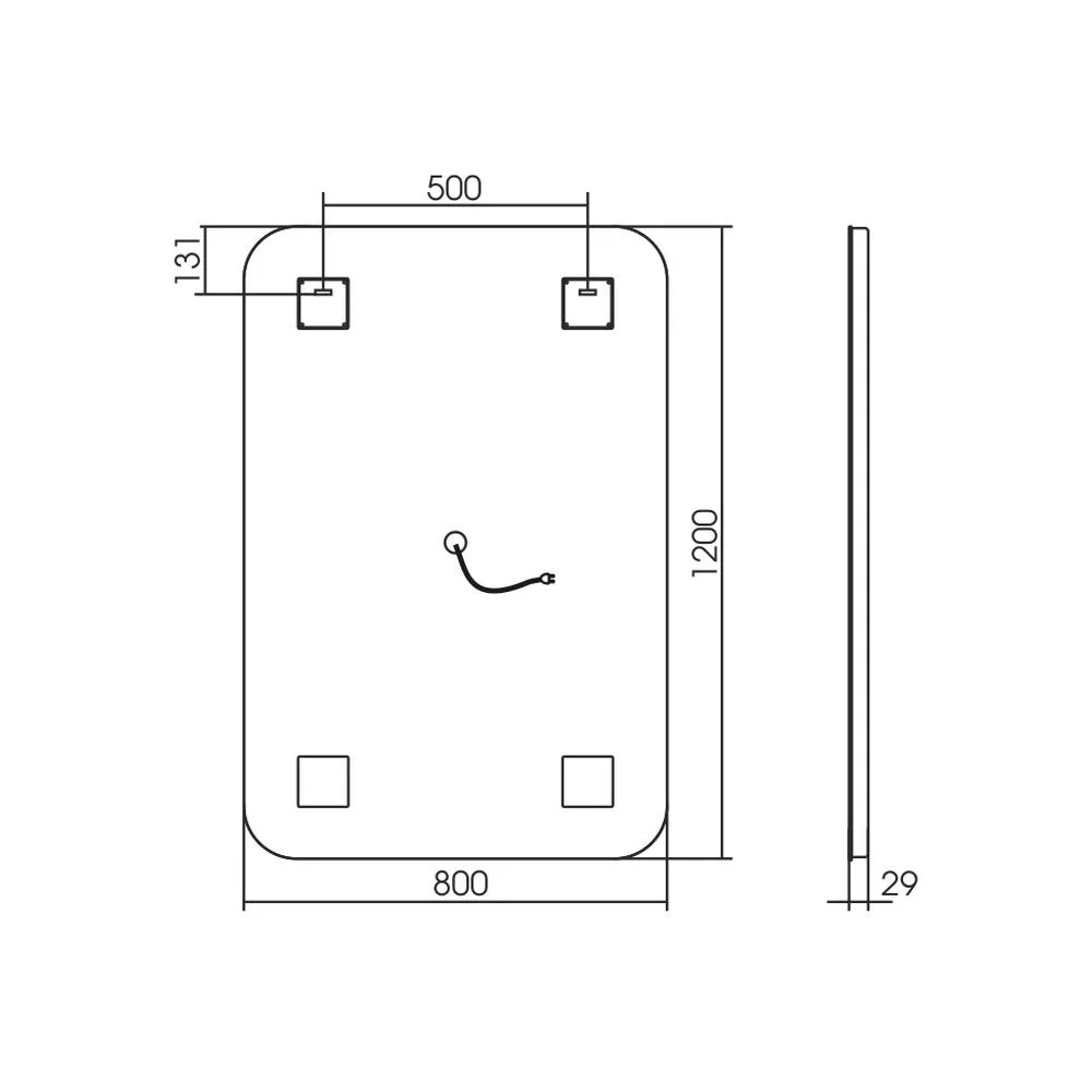 Зеркало Silver Mirrors Стив 800х1000 ФР-00001800 вертикальный сенсорный выключатель — Изображение 3
