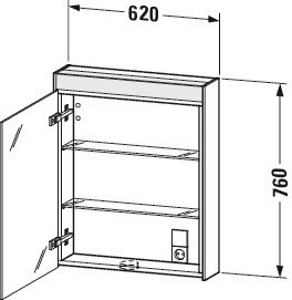 Зеркальный шкаф Duravit Brioso BR7101L2121 62 см Орех темный Зеркальный шкаф Duravit Brioso BR7101L2121 62 см Орех темный