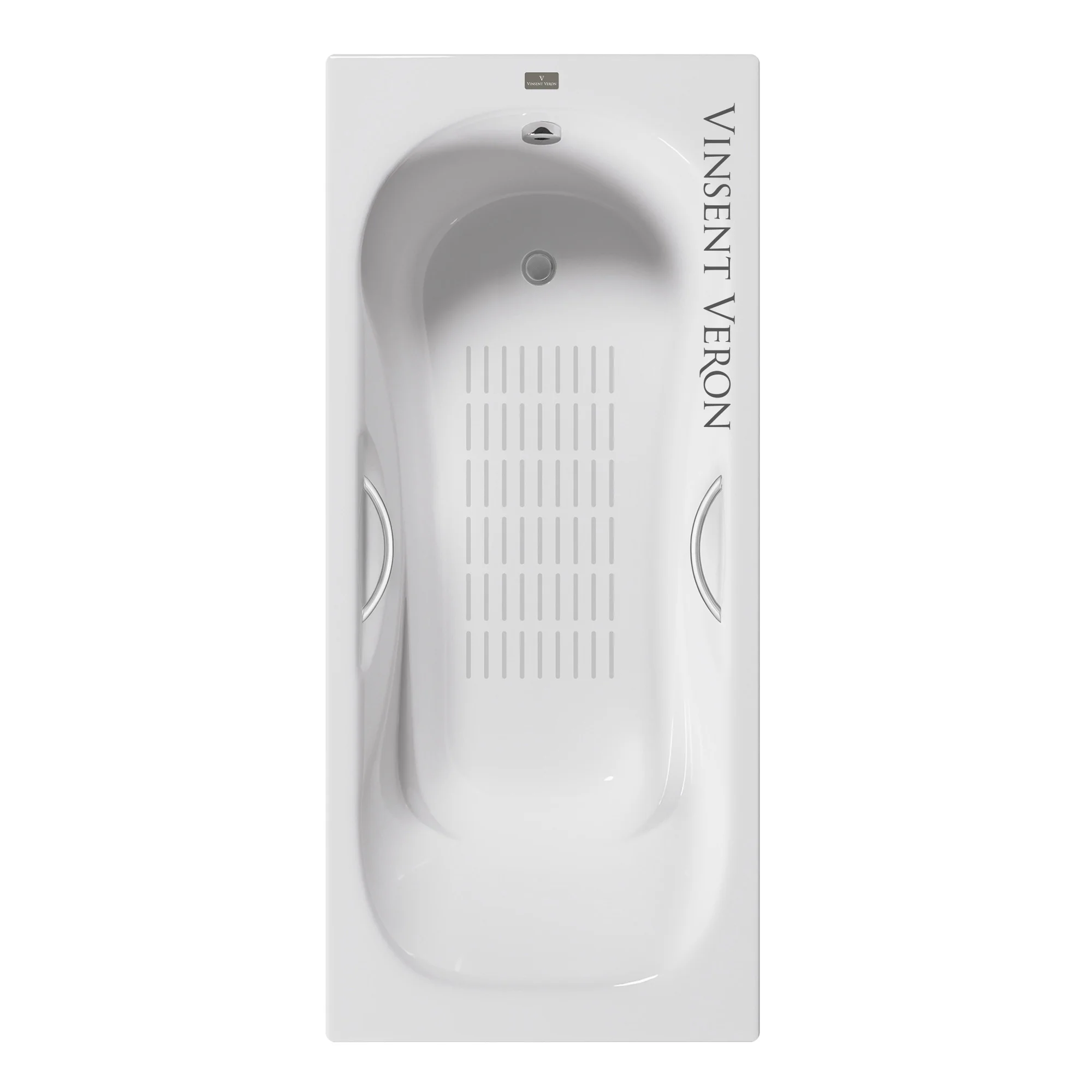 Ванна чугунная Vinsent Veron Aura 180x80x45 VAU1808045H/VH0015NI-AS с ручками цвет никель и антискользящим покрытием Ванна чугунная Vinsent Veron Aura 180x80x45 VAU1808045H/VH0015NI-AS с ручками цвет никель и антискользящим покрытием