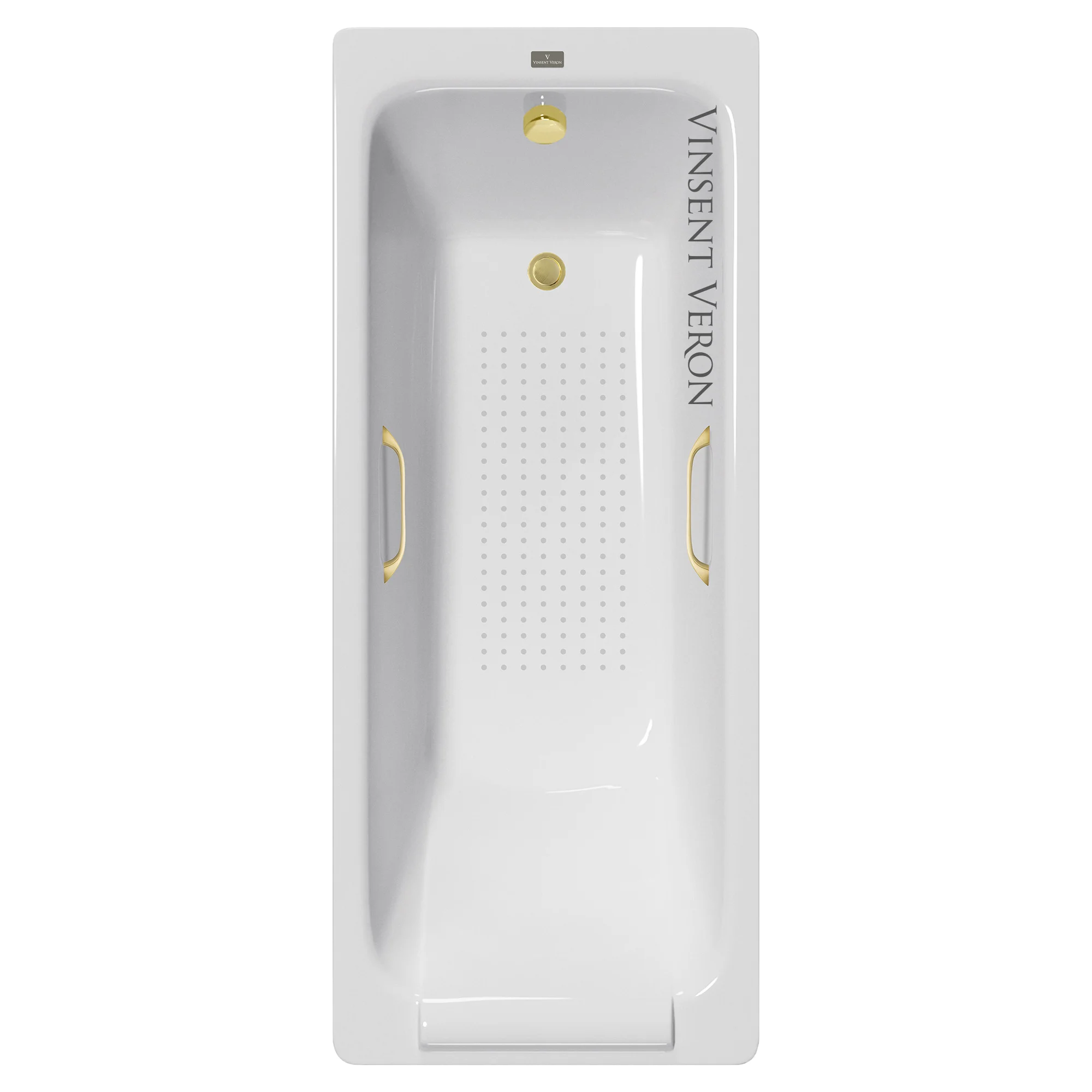 Ванна чугунная Vinsent Veron Italon 170x70x45 VIT1707045H/VH0012MGD-AS с ручками матовое золото и антискользящим покрытием Ванна чугунная Vinsent Veron Italon 170x70x45 VIT1707045H/VH0012MGD-AS с ручками матовое золото и антискользящим покрытием
