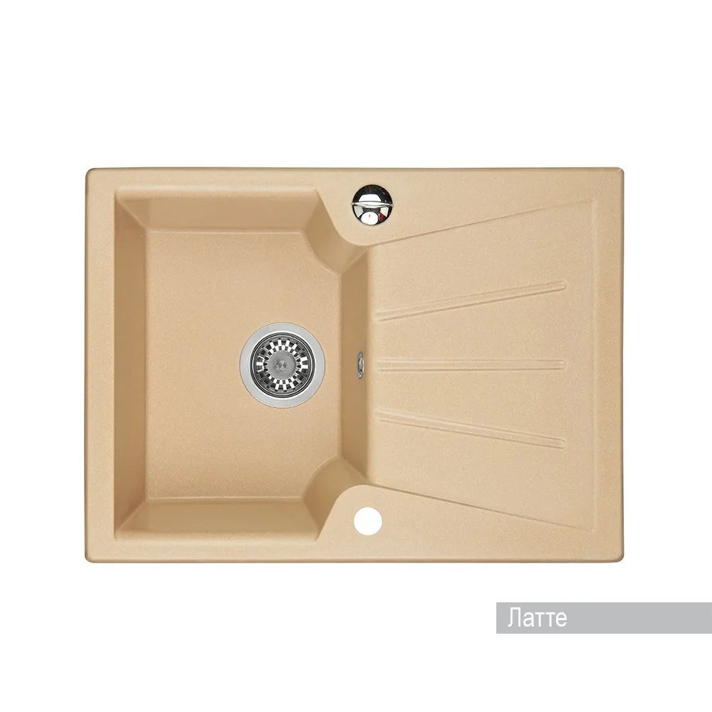 Кухонная мойка Aquaton Монца 1A716032MC260 из литого мрамора, прямоугольная, с крылом латте Кухонная мойка Aquaton Монца 1A716032MC260 из литого мрамора, прямоугольная, с крылом латте