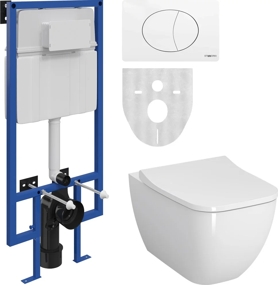 Комплект Унитаз подвесной VitrA Shift 7742B003-0075 с тонкой крышкой + Система инсталляции для унита 555444 Комплект Унитаз подвесной VitrA Shift 7742B003-0075 с тонкой крышкой + Система инсталляции для унита 555444