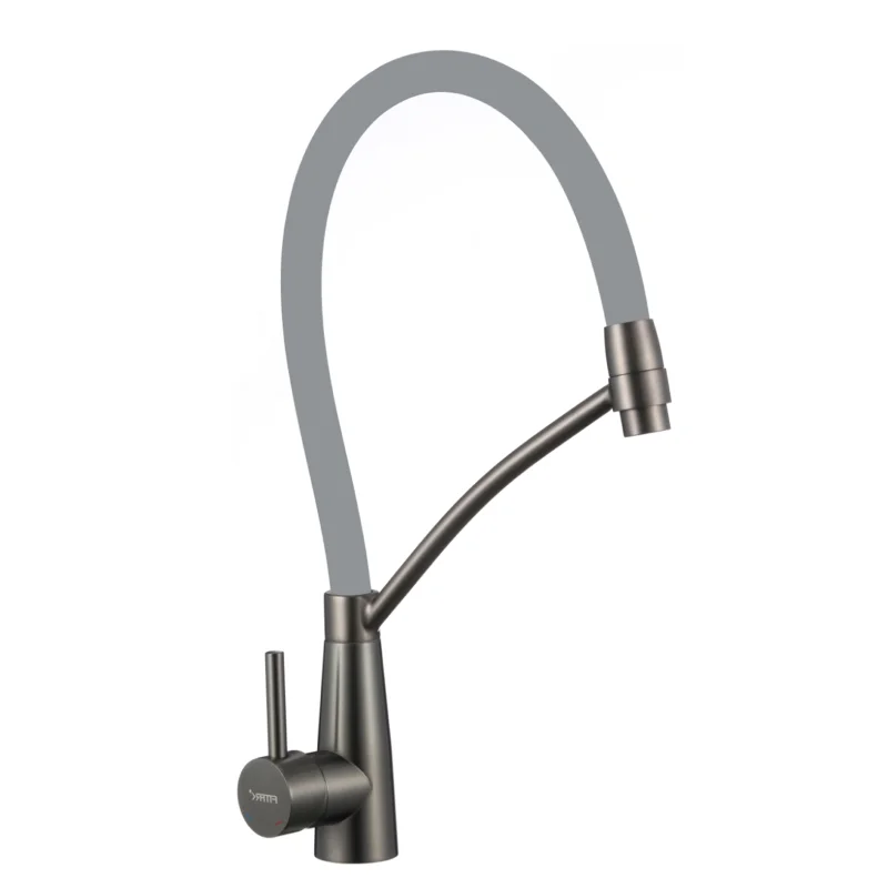 Смеситель для кухни Fmark FS8255Q-04 с гибким изливом, графит — Изображение 1