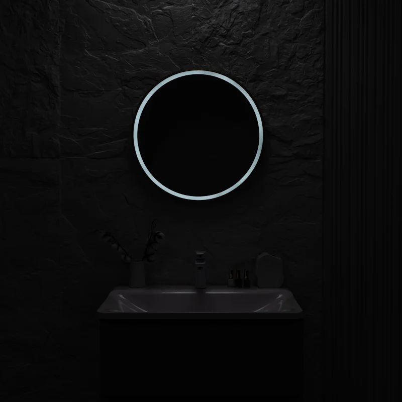 Зеркало Silver Mirrors Deluna LED-00003148 D600 алюминиевый профиль золото бесконтактный сенсор — Изображение 5
