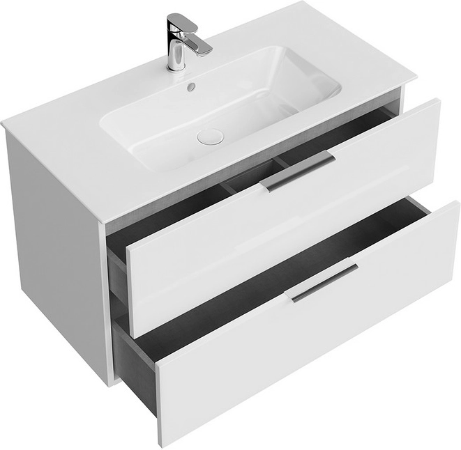 Тумба под раковину Kerama Marazzi Piano Forte PI.F.95\WHT подвесная 95 см, белый глянцевый — Изображение 4