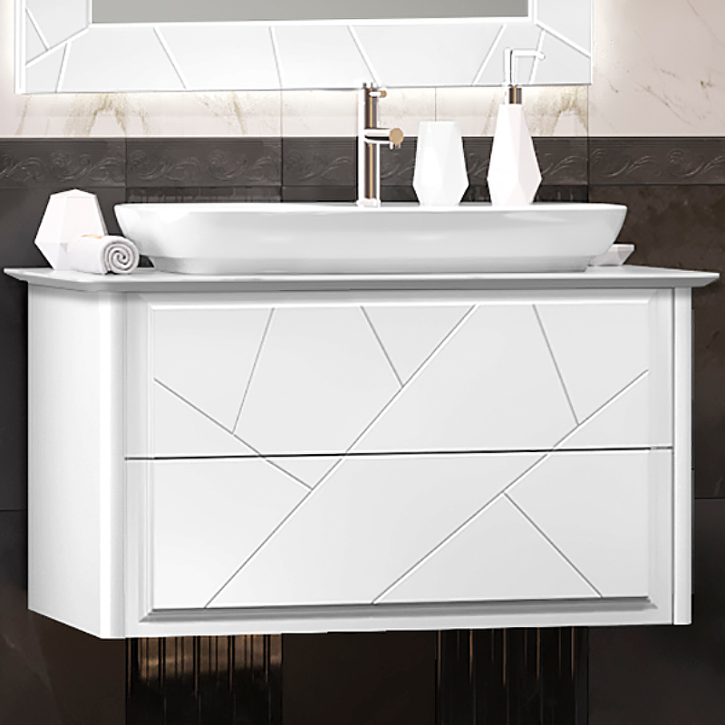 Тумба под раковину Opadiris Луиджи 90 подвесная, белый матовый, вар. 2 (под раковину CeraStyle Ibiza 91) 00-00005939 Тумба под раковину Opadiris Луиджи 90 подвесная, белый матовый, вар. 2 (под раковину CeraStyle Ibiza 91) 00-00005939