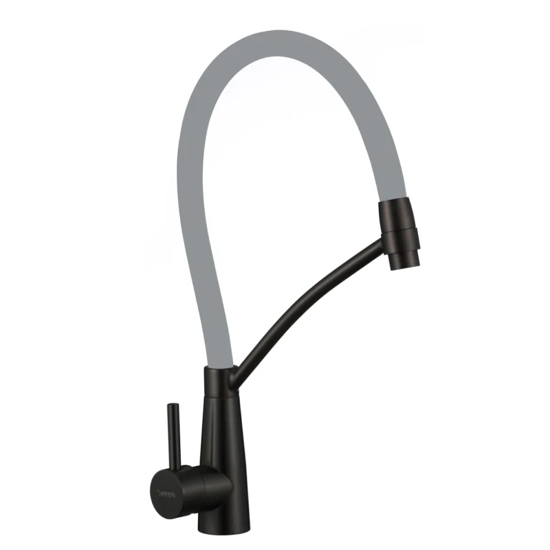 Смеситель для кухни Fmark FS8255H-04 с гибким изливом, черный — Изображение 1