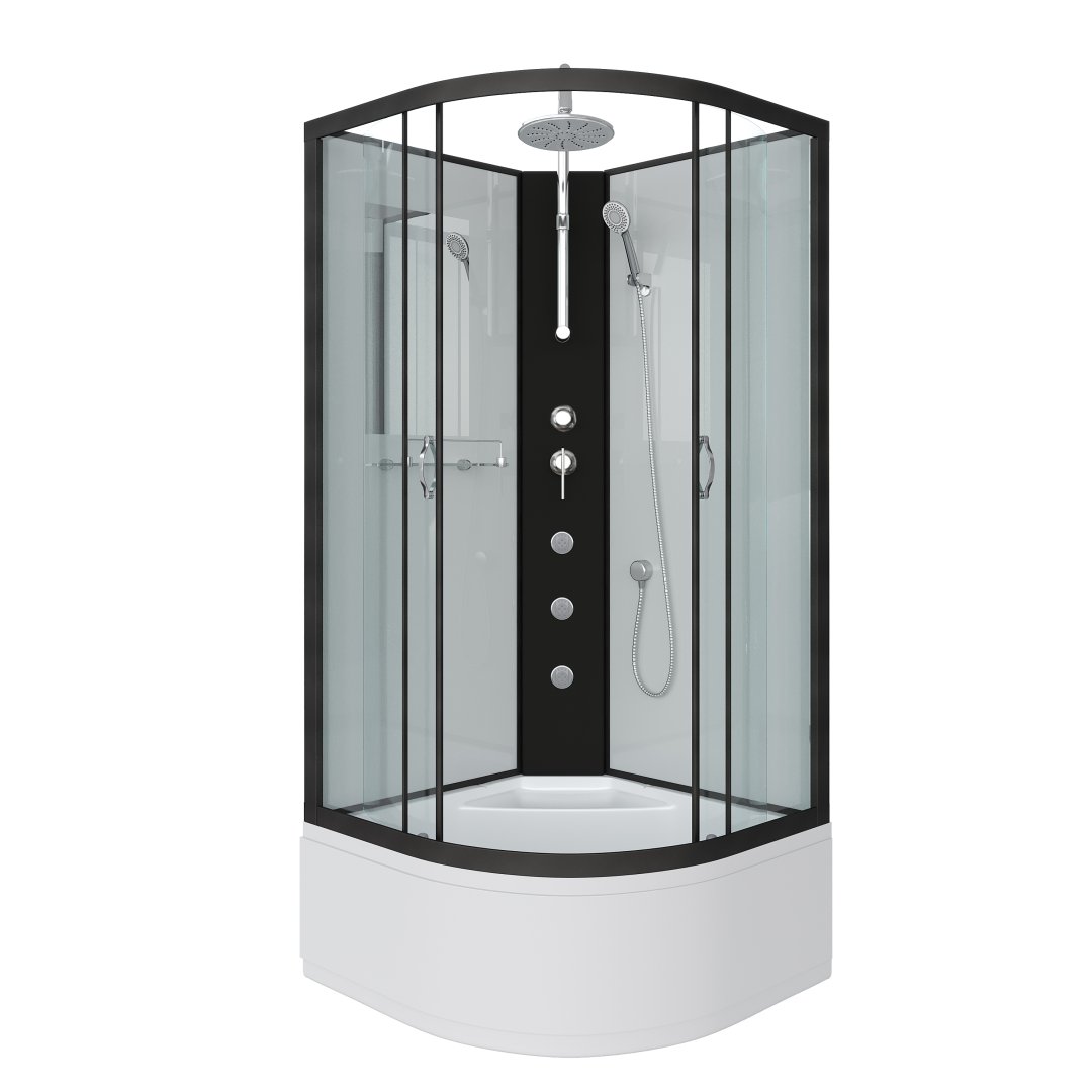Душевая кабина Niagara Classic NG-6707-14BKTG (800х800х2100) высокий поддон (40см) стекло прозрачноечерные профиля 67071414BKTG Душевая кабина Niagara Classic NG-6707-14BKTG (800х800х2100) высокий поддон (40см) стекло прозрачноечерные профиля 67071414BKTG