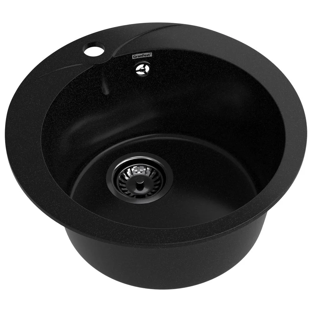 Кухонная мойка GranFest RONDO R-480 черный — Изображение 2