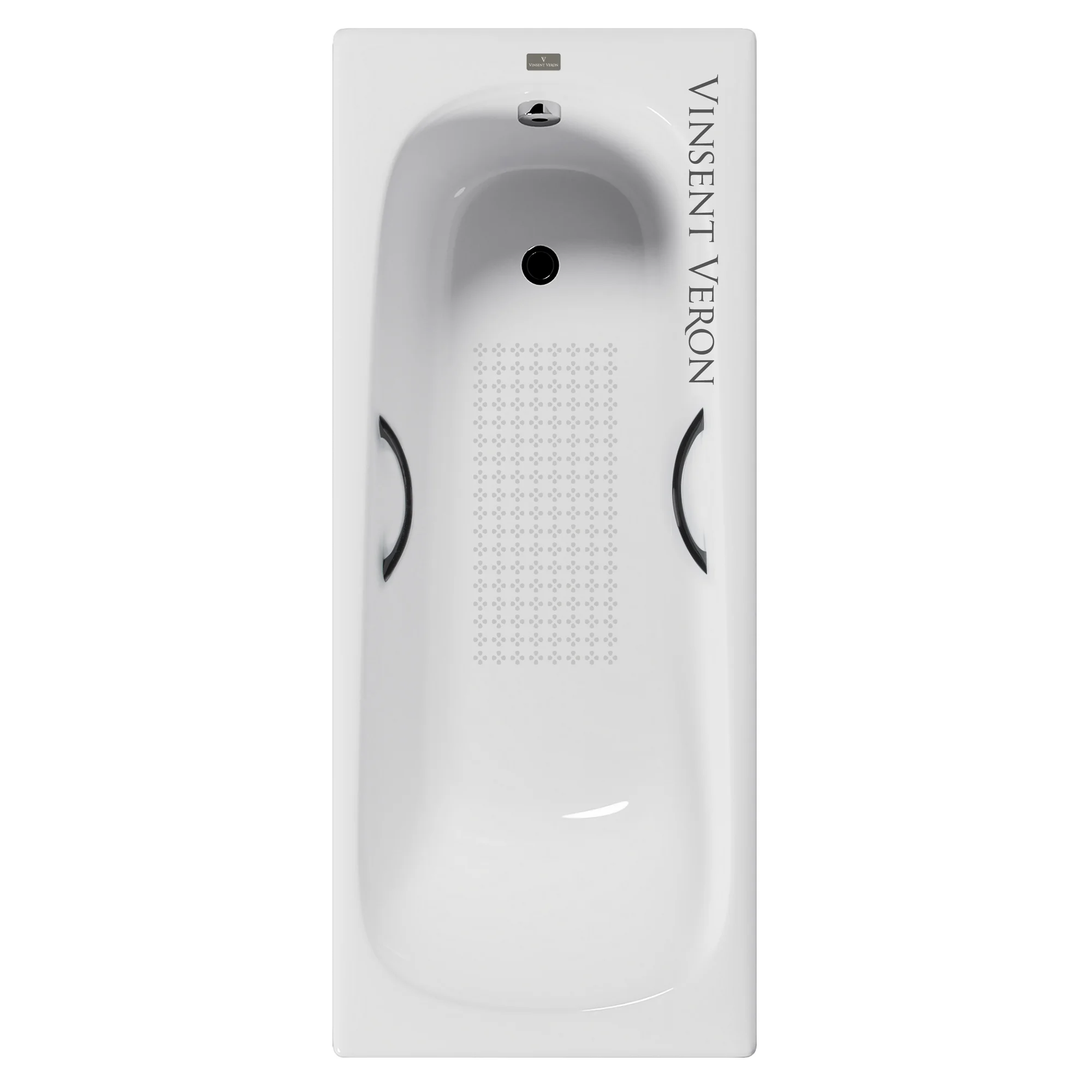 Ванна чугунная Vinsent Veron Concept 140x70x42 VCO1407042H/VH0015BL-AS с черными матовыми ручками и антискользящим покрытием Ванна чугунная Vinsent Veron Concept 140x70x42 VCO1407042H/VH0015BL-AS с черными матовыми ручками и антискользящим покрытием